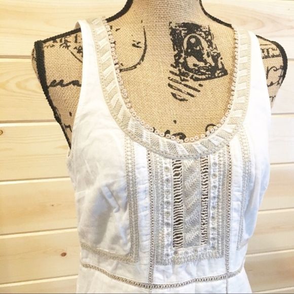 Free People Ivory Mini Dress Sand Embroide… - Picture 3 of 8